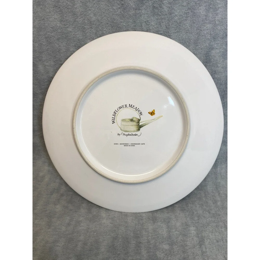 Wildflower Meadow‎ Decorative Plate by Magdalen Bonham Birds Bees Flowers